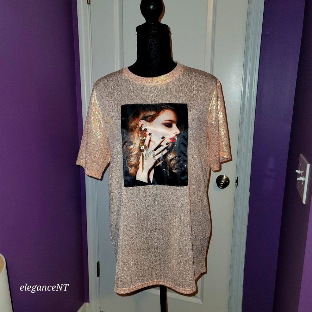 Day G Rose Gold Shimmer Blouse Sz: 2XL NWT